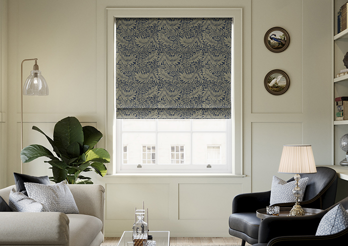 William Morris At Home Larkspur, Woven Indigo - Twist&Fit Roman Blind - Image 3